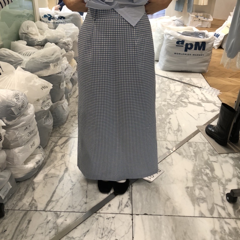 ALMOND韓國代購女士新品熱賣職業時尚休閑26春夏人氣長裙ALMOND長裙圖色1