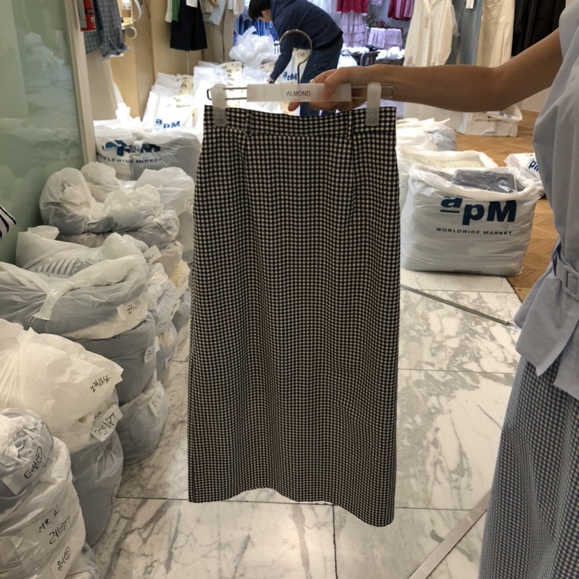 ALMOND韓國代購女士新品熱賣職業時尚休閑26春夏人氣長裙ALMOND長裙圖色2