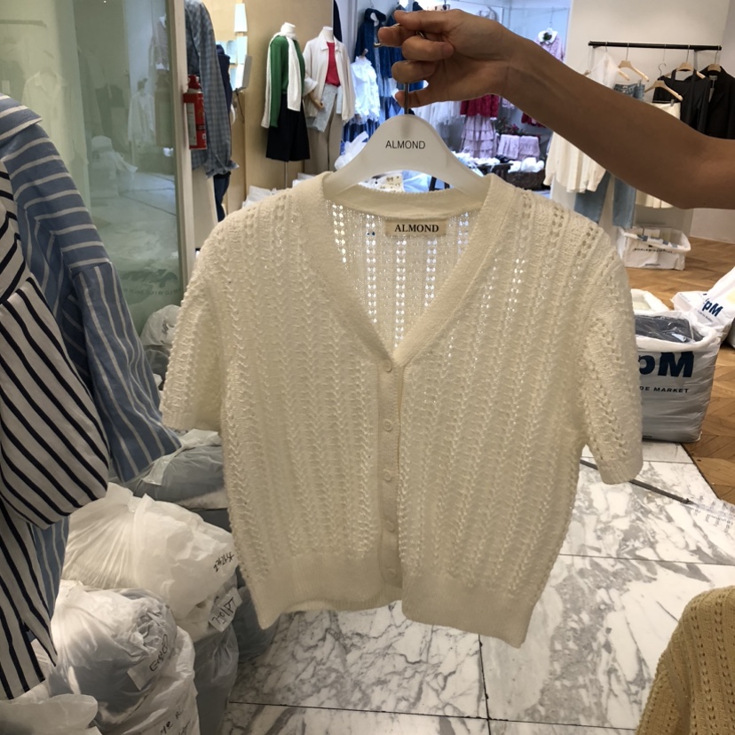 ALMOND韓國東大門代購女士新款時尚職業休閑針織衫亞麻開衫ALMOND針織衫圖色2