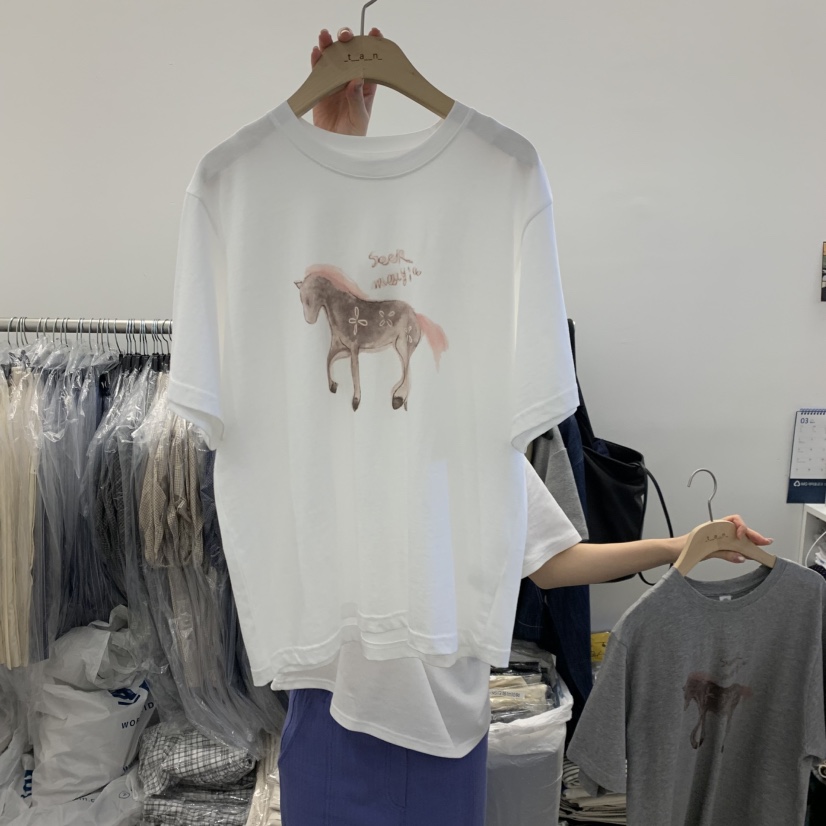 TAN&amp;COMO韓國直郵實拍女裝新品職業休閑人氣26春夏T恤tan-COMOT恤