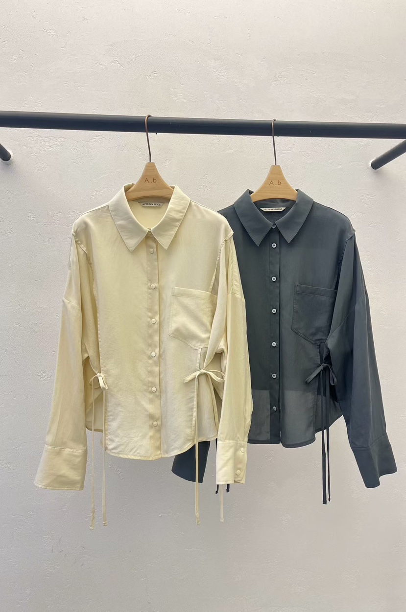 AUTUMN BEIGE-Q韓國東大門代購女士新款休閑襯衫蕾絲衫A.b/AUTUMN BEIGE襯衫/蕾絲衫圖色2