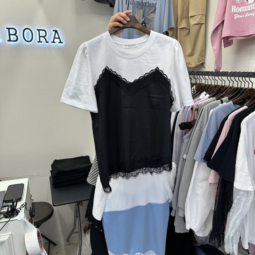 BORA BORA韓國直郵實拍女士新品休閑職業時尚熱賣26春夏T恤BORA BORAT恤圖色1