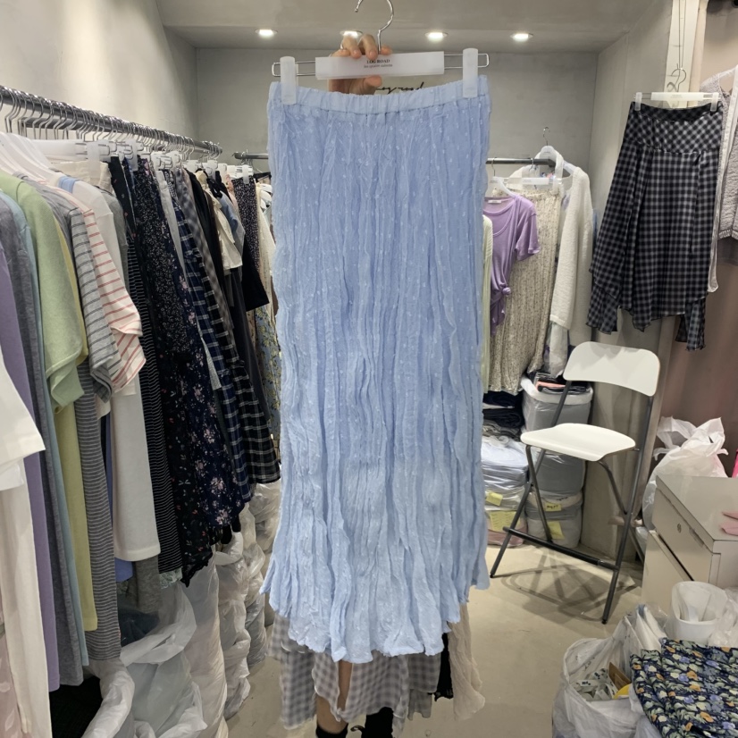 LOGROAD韓國直郵女士新品推薦熱賣時尚人氣半身裙中短裙褶皺LOG ROAD半身裙/中短裙圖色1