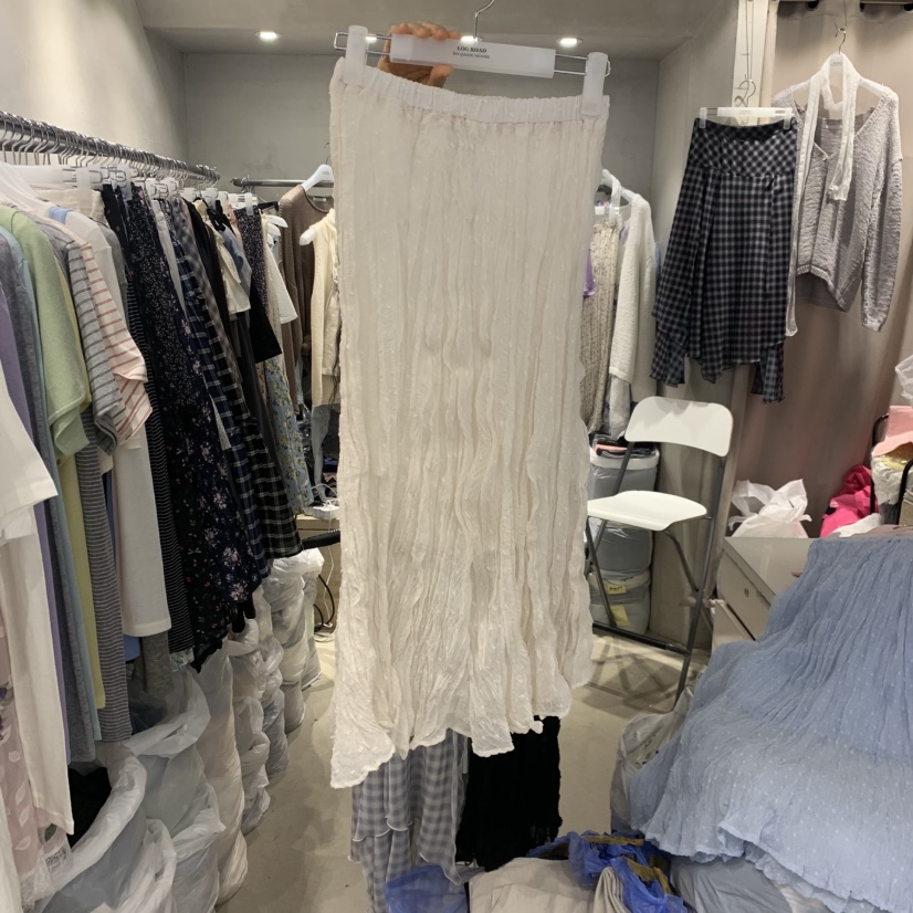 LOGROAD韓國直郵女士新品推薦熱賣時尚人氣半身裙中短裙褶皺LOG ROAD半身裙/中短裙圖色2