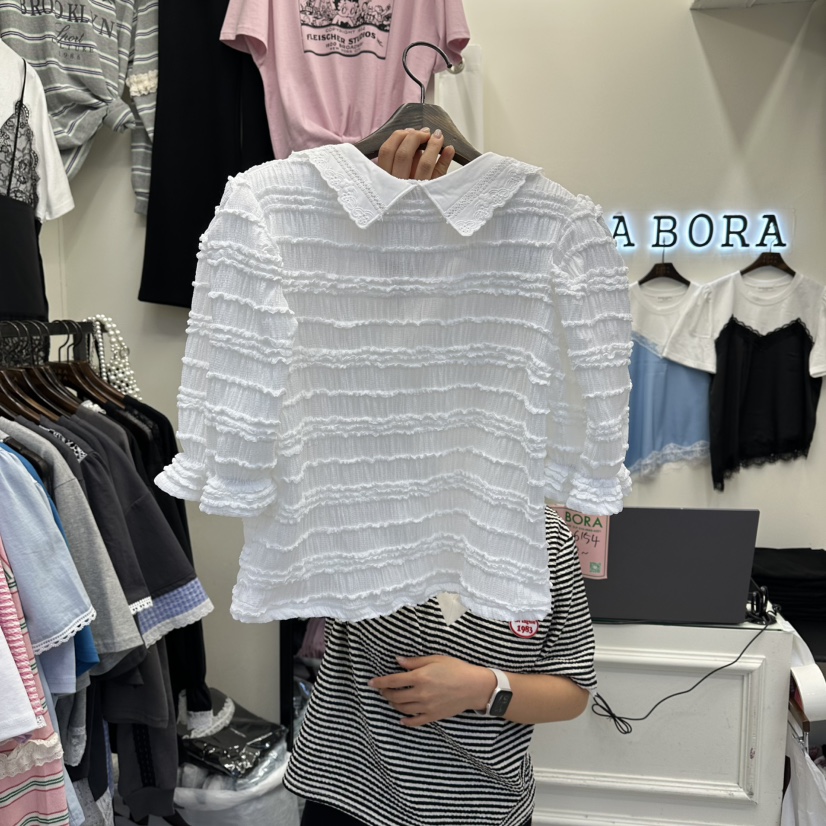 BORA BORA韓國直郵實拍女裝新品熱賣時尚襯衫蕾絲衫開衫BORA BORA襯衫/蕾絲衫