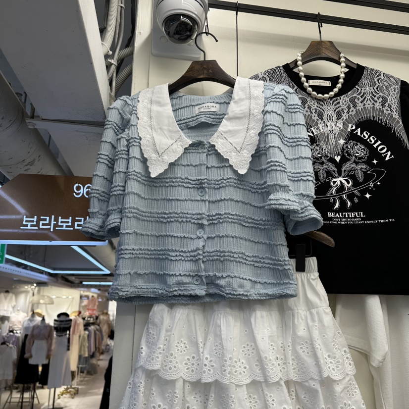 BORA BORA韓國直郵實拍女裝新品熱賣時尚襯衫蕾絲衫開衫BORA BORA襯衫/蕾絲衫圖色1