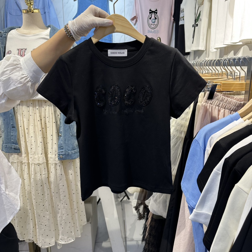 COCO HOLIC韓國直郵實拍女士新款熱賣時尚職業人氣休閑T恤COCO HOLICT恤圖色2