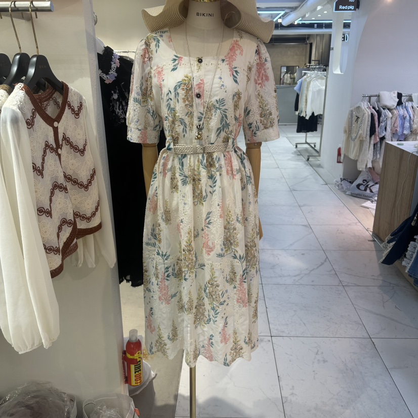 BIKINI東大門直郵女士新款推薦人氣連衣裙不含項鏈含腰帶BIKINI連衣裙圖色1