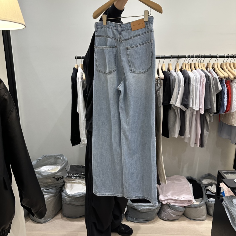 NOTTINGHAM/AVECNOUS/MODEST東大門實拍女裝新款26春夏牛仔褲亞麻NOTTINGHAM/AVECNOUS/MODEST牛仔褲