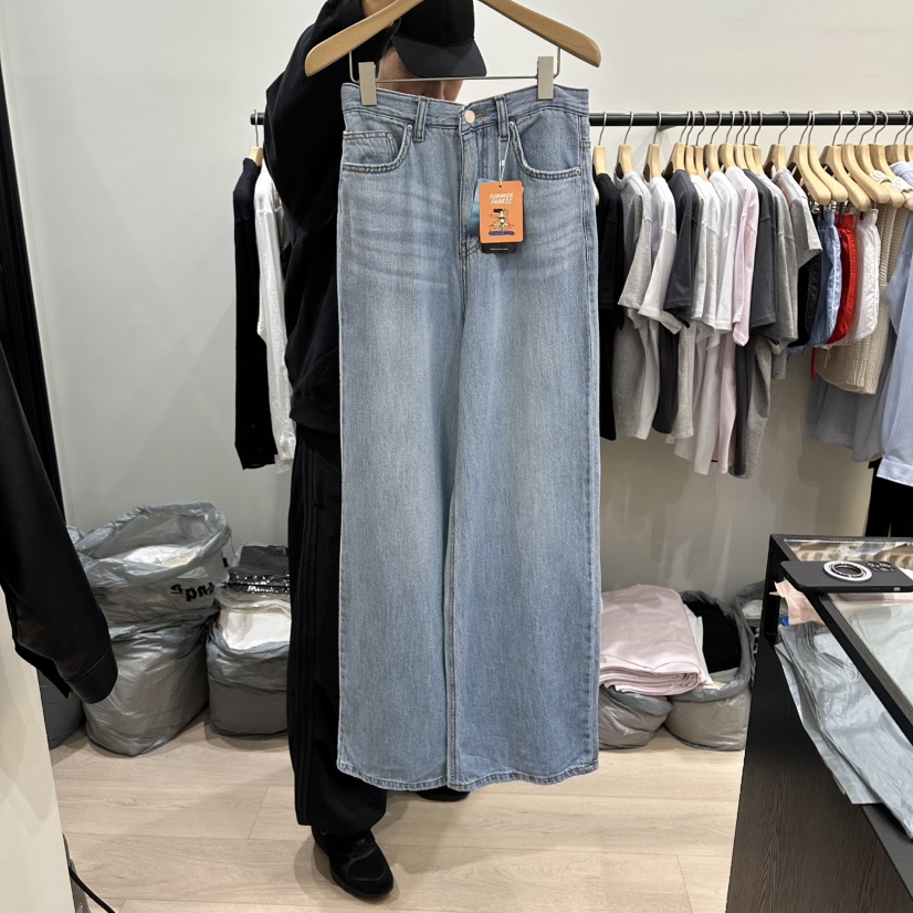 NOTTINGHAM/AVECNOUS/MODEST東大門實拍女裝新款26春夏牛仔褲亞麻NOTTINGHAM/AVECNOUS/MODEST牛仔褲圖色1