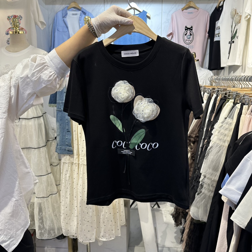 COCO HOLIC韓國直郵女士新品職業真品推薦休閑熱賣時尚T恤COCO HOLICT恤圖色2