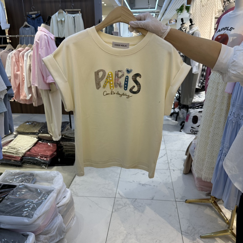 COCO HOLIC東大門直郵女士新款職業26春夏熱賣休閑人氣T恤COCO HOLICT恤圖色2