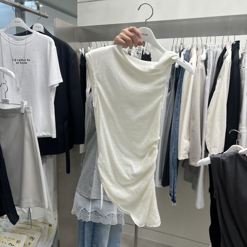 NUTPLAN韓國代購女裝新款人氣真品26春夏職業吊帶背心褶皺NUTPLAN吊帶/背心圖色1