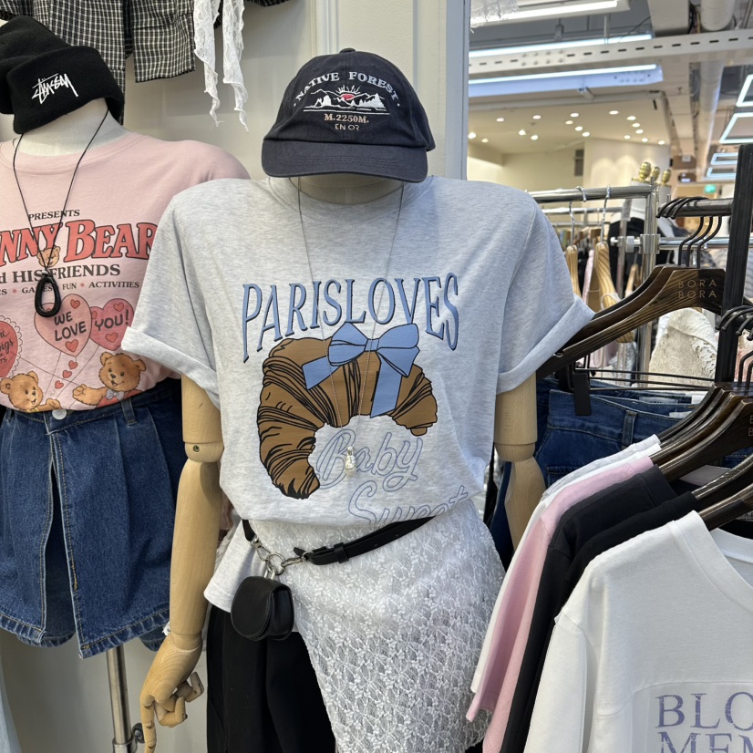 BORA BORA韓國代購女裝新款職業真品休閑26春夏T恤不含項鏈BORA BORAT恤圖色1