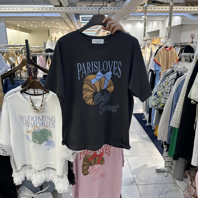 BORA BORA韓國代購女裝新款職業真品休閑26春夏T恤不含項鏈BORA BORAT恤圖色2