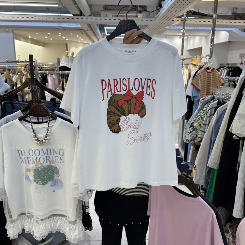 BORA BORA韓國代購女裝新款職業真品休閑26春夏T恤不含項鏈BORA BORAT恤圖色4