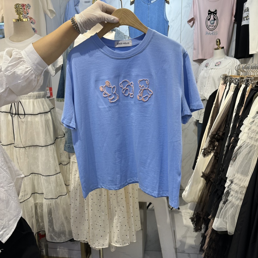 COCO HOLIC韓國代購女裝新款休閑時尚熱賣26春夏職業T恤COCO HOLICT恤圖色2