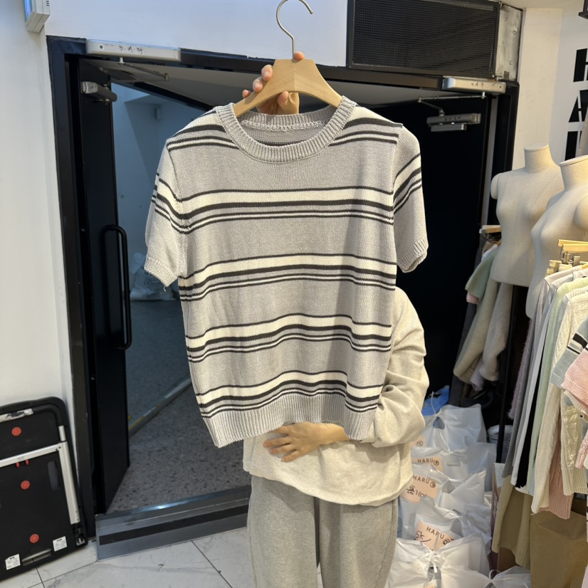 HARU-Q韓國代購女裝新款人氣休閑真品職業熱賣針織衫條紋HARU-Q針織衫圖色3