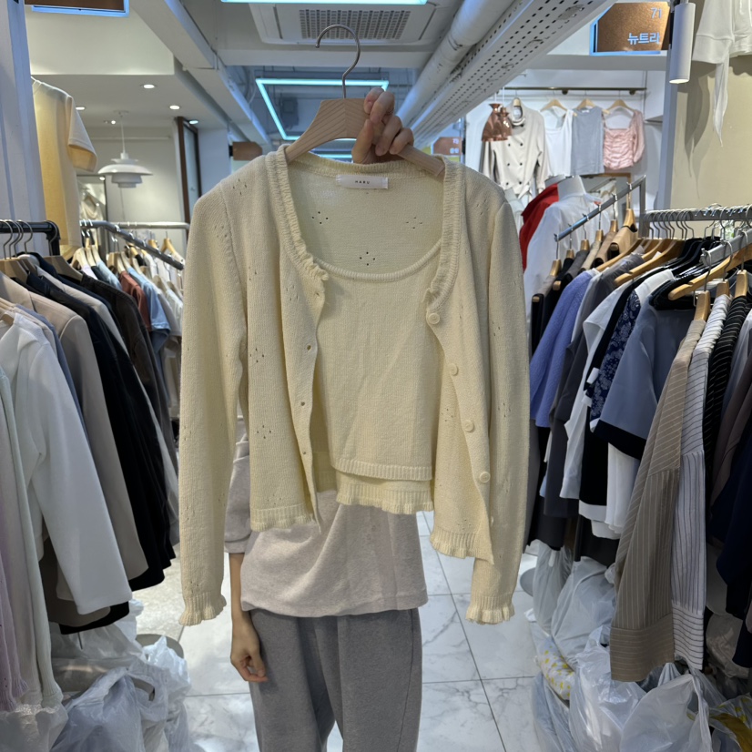 HARU-Q韓國直郵女裝新品推薦休閑時尚26春夏針織衫假兩件雙層HARU-Q針織衫圖色1