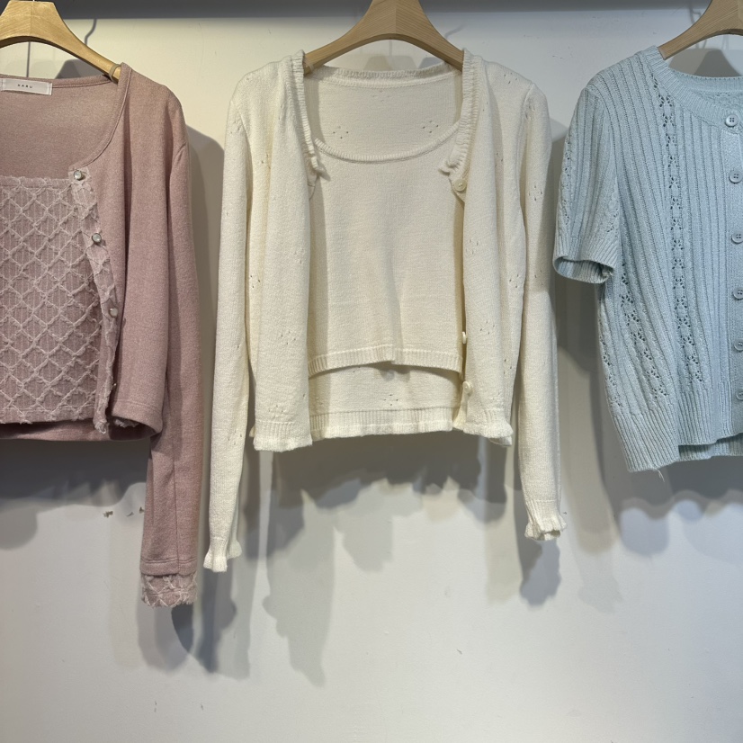 HARU-Q韓國直郵女裝新品推薦休閑時尚26春夏針織衫假兩件雙層HARU-Q針織衫圖色2