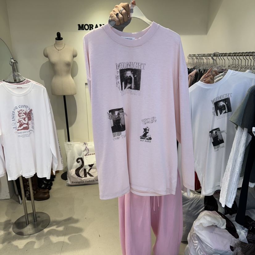 MORAN/MOSCO/SUGAR CASE韓國代購女士新品時尚長袖T恤MORAN/MOSCO/SUGAR CASE長袖T恤圖色2