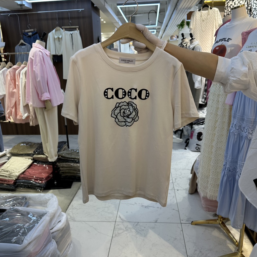 COCO HOLIC韓國直郵女裝新款人氣職業推薦熱賣休閑26春夏T恤COCO HOLICT恤圖色2