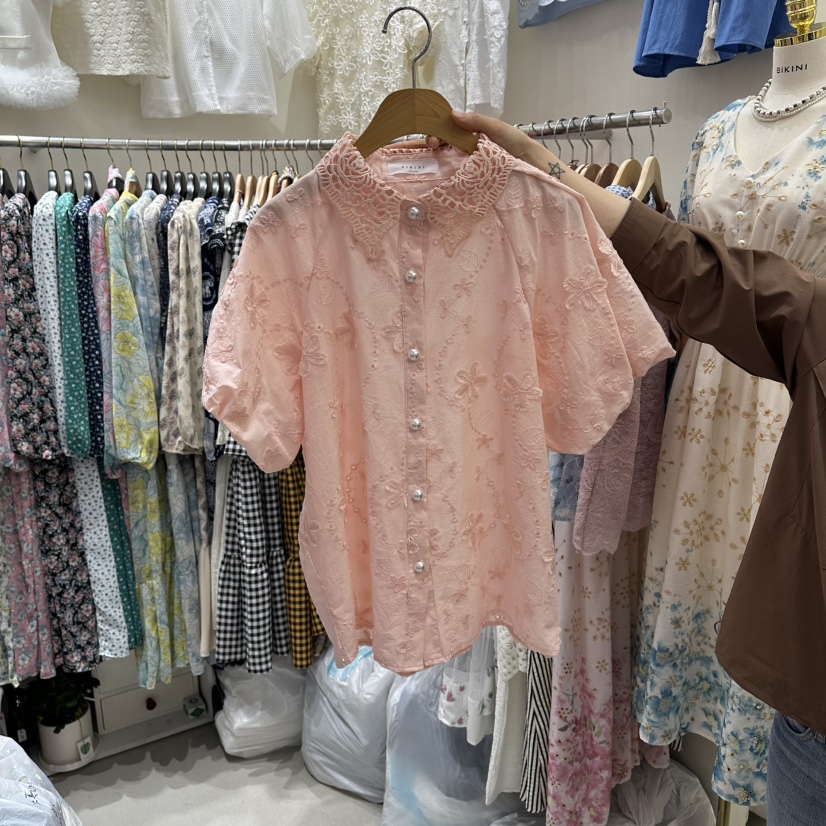 BIKINI韓國代購女士新品推薦人氣職業真品襯衫蕾絲衫蕾絲BIKINI襯衫/蕾絲衫圖色2