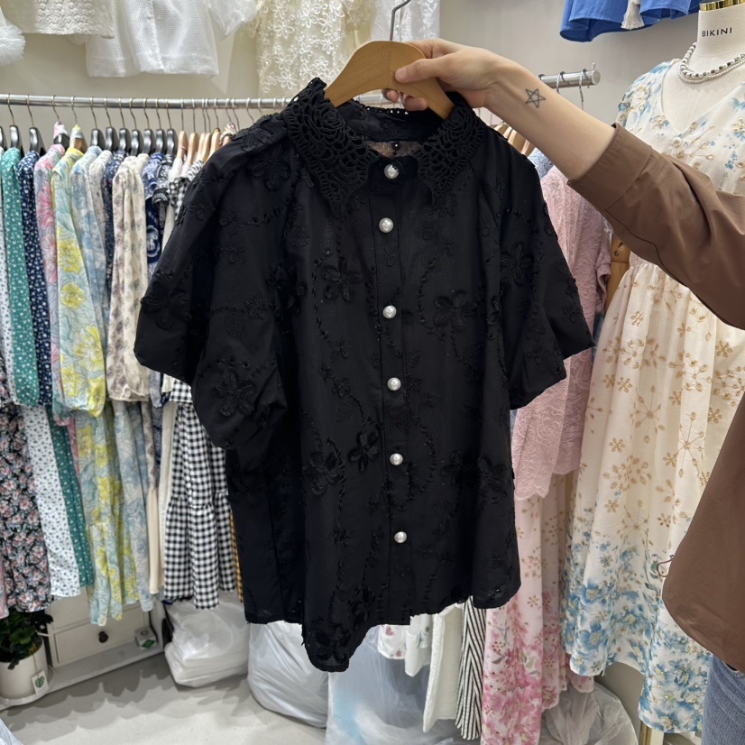 BIKINI韓國代購女士新品推薦人氣職業真品襯衫蕾絲衫蕾絲BIKINI襯衫/蕾絲衫圖色3