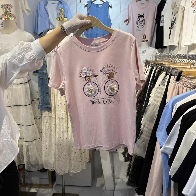 COCO HOLIC韓國直郵女士新款熱賣休閑時尚26春夏真品T恤COCO HOLICT恤圖色3