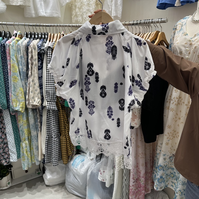 BIKINI東大門實拍女裝新款休閑人氣職業26春夏襯衫蕾絲衫BIKINI襯衫/蕾絲衫