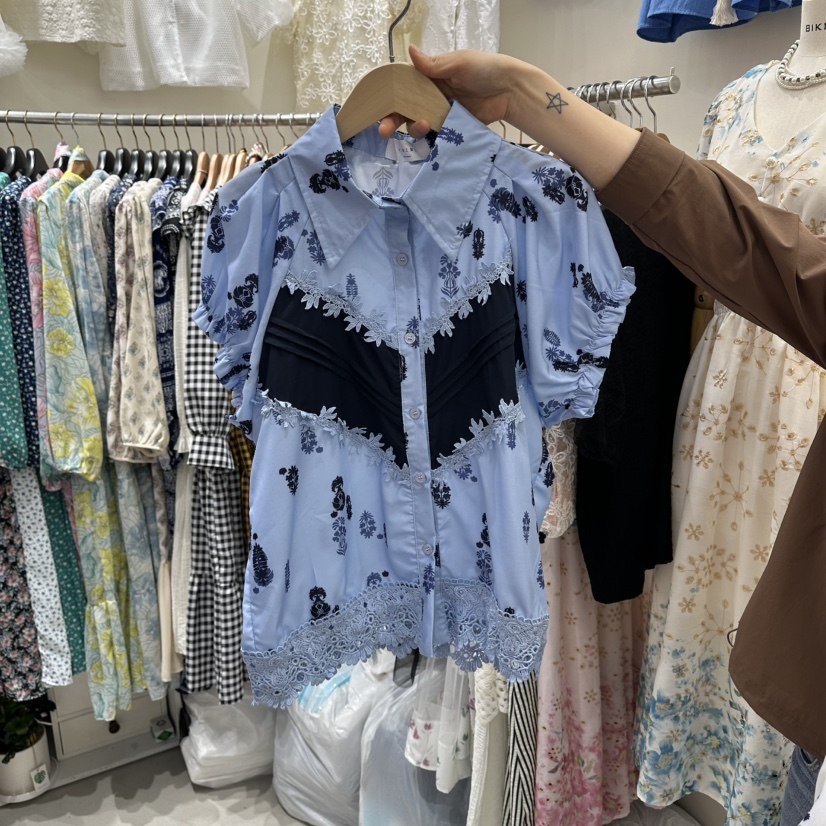 BIKINI東大門實拍女裝新款休閑人氣職業26春夏襯衫蕾絲衫BIKINI襯衫/蕾絲衫圖色1