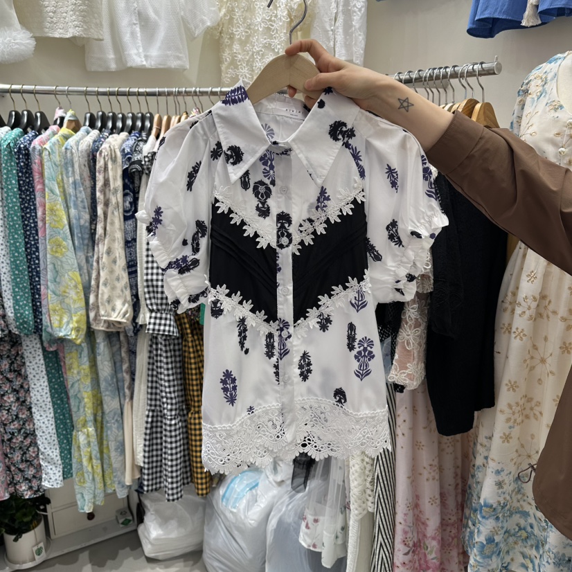 BIKINI東大門實拍女裝新款休閑人氣職業26春夏襯衫蕾絲衫BIKINI襯衫/蕾絲衫圖色2