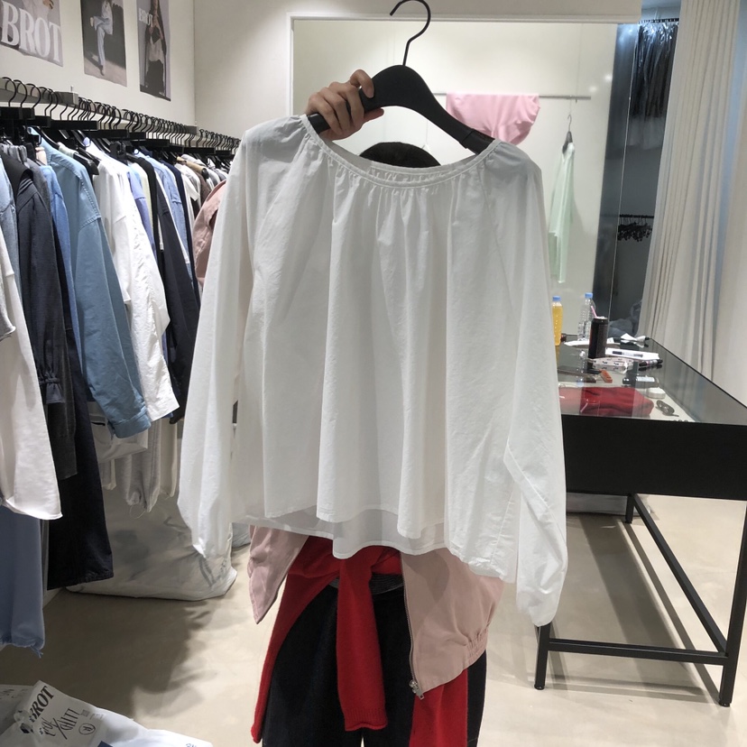 BROT韓國代購女士新品時尚推薦職業休閑26春夏襯衫蕾絲衫褶皺BROT襯衫/蕾絲衫圖色2