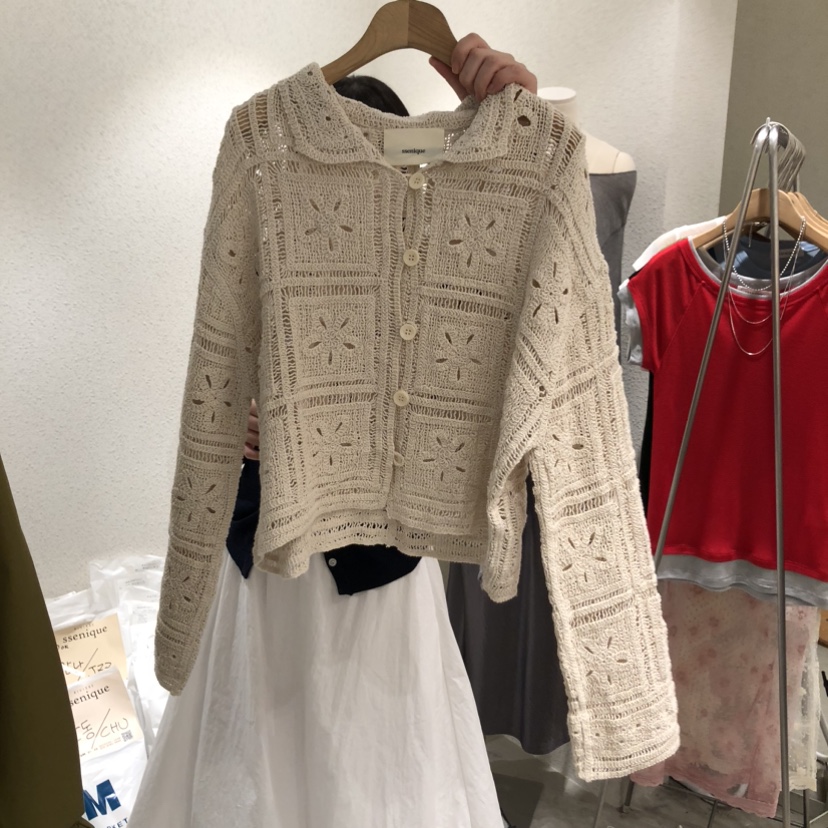 SSEMIENNE東大門直郵女裝新款職業人氣真品針織衫刺繡開衫SSENIQUE針織衫圖色1