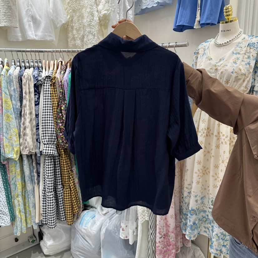 BIKINI東大門實拍女士新款推薦時尚職業休閑襯衫蕾絲衫刺繡BIKINI襯衫/蕾絲衫