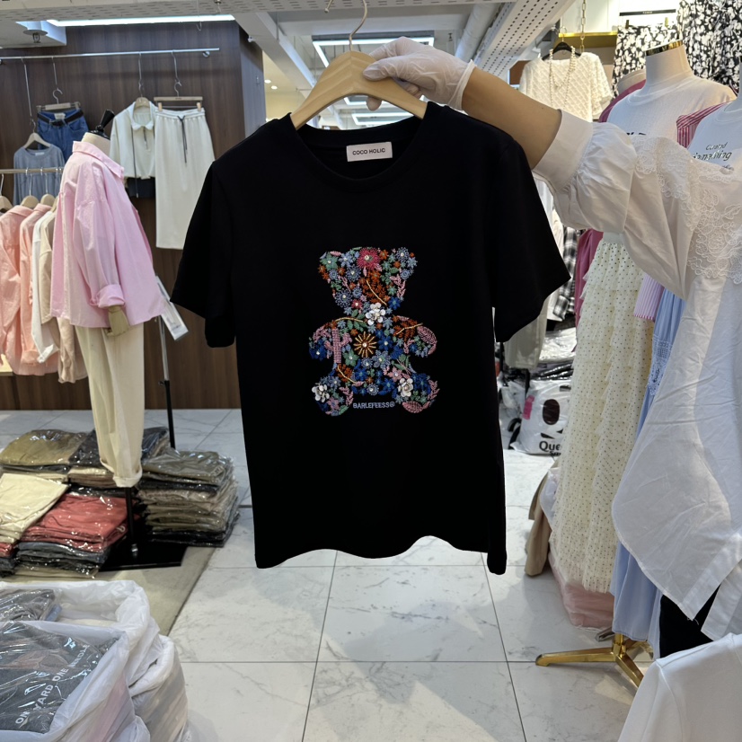 COCO HOLIC韓國直郵女士新款職業熱賣時尚推薦人氣T恤小熊COCO HOLICT恤圖色2