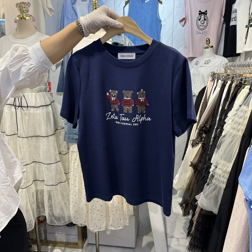 COCO HOLIC韓國代購女裝新款休閑26春夏真品推薦T恤小熊COCO HOLICT恤圖色2