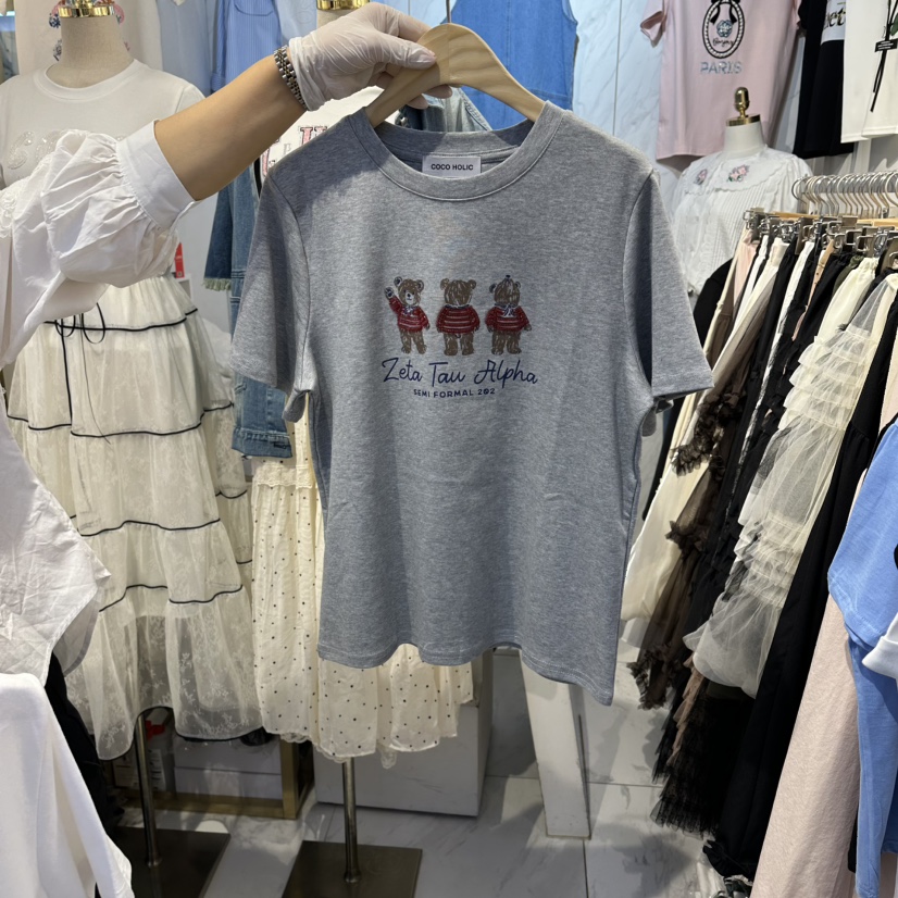 COCO HOLIC韓國代購女裝新款休閑26春夏真品推薦T恤小熊COCO HOLICT恤圖色3