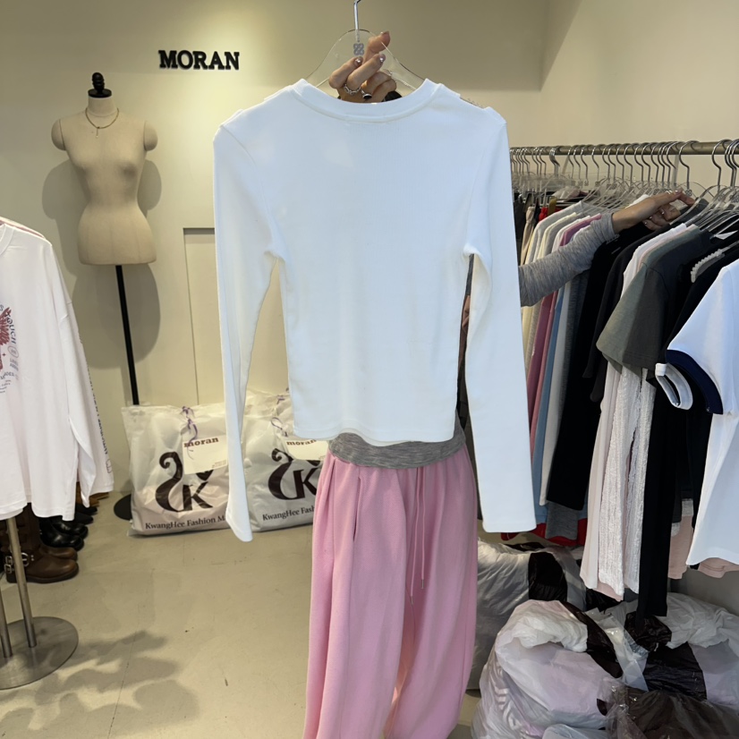 MORAN/MOSCO/SUGAR CASE東大門代購女士新款26春夏長袖T恤MORAN/MOSCO/SUGAR CASE長袖T恤