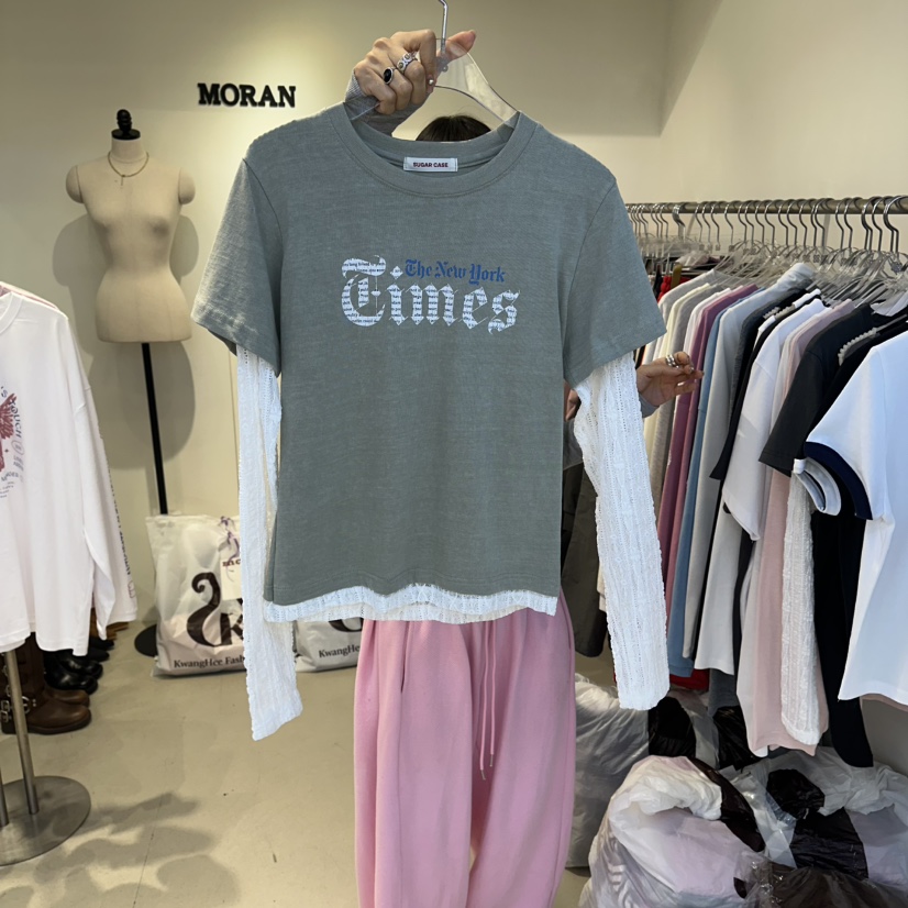 MORAN/MOSCO/SUGAR CASE韓國代購女士新款時尚長袖T恤MORAN/MOSCO/SUGAR CASE長袖T恤圖色1