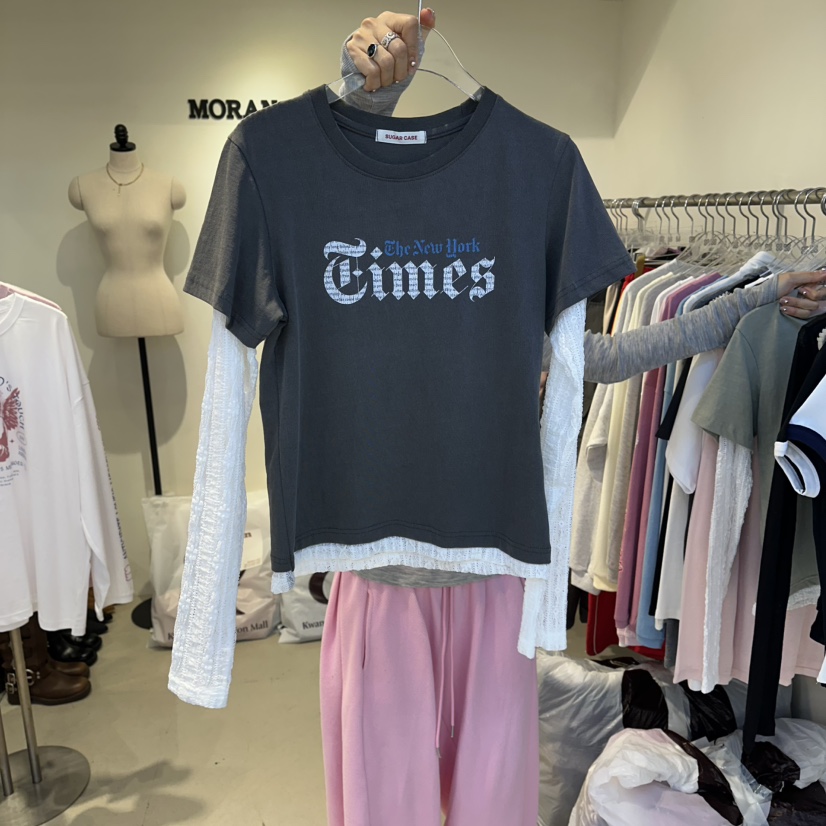 MORAN/MOSCO/SUGAR CASE韓國代購女士新款時尚長袖T恤MORAN/MOSCO/SUGAR CASE長袖T恤圖色2