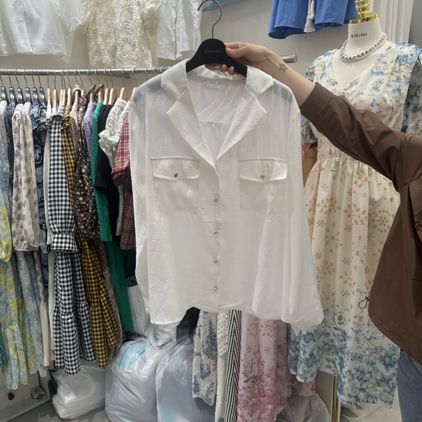 BIKINI東大門直郵女裝新款26春夏熱賣真品推薦襯衫蕾絲衫BIKINI襯衫/蕾絲衫圖色1