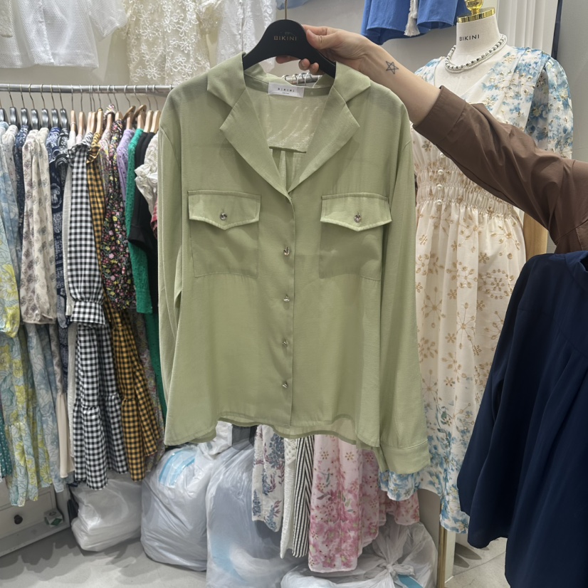 BIKINI東大門直郵女裝新款26春夏熱賣真品推薦襯衫蕾絲衫BIKINI襯衫/蕾絲衫圖色2