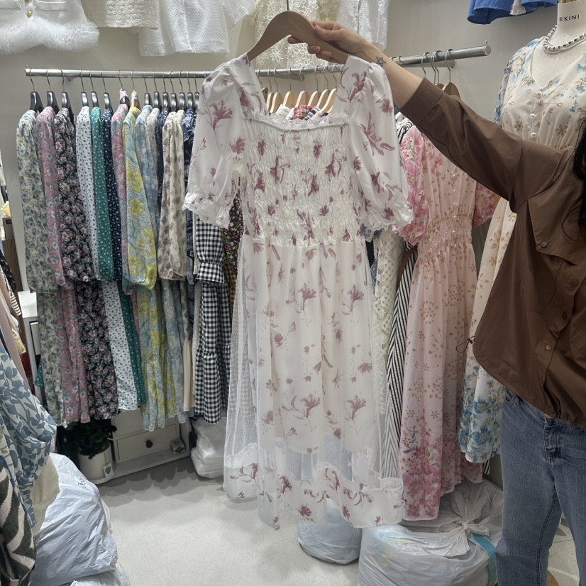 BIKINI韓國直郵女士新款時尚26春夏熱賣真品人氣連衣裙蕾絲BIKINI連衣裙圖色2