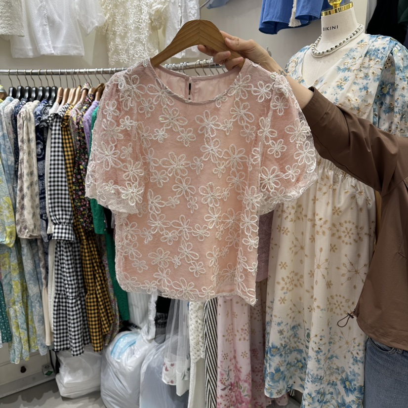 BIKINI東大門代購女裝新款時尚職業26春夏休閑襯衫蕾絲衫BIKINI襯衫/蕾絲衫圖色2