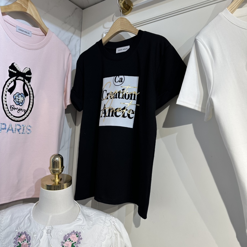 COCO HOLIC東大門直郵女裝新品職業26春夏推薦人氣熱賣T恤COCO HOLICT恤圖色2