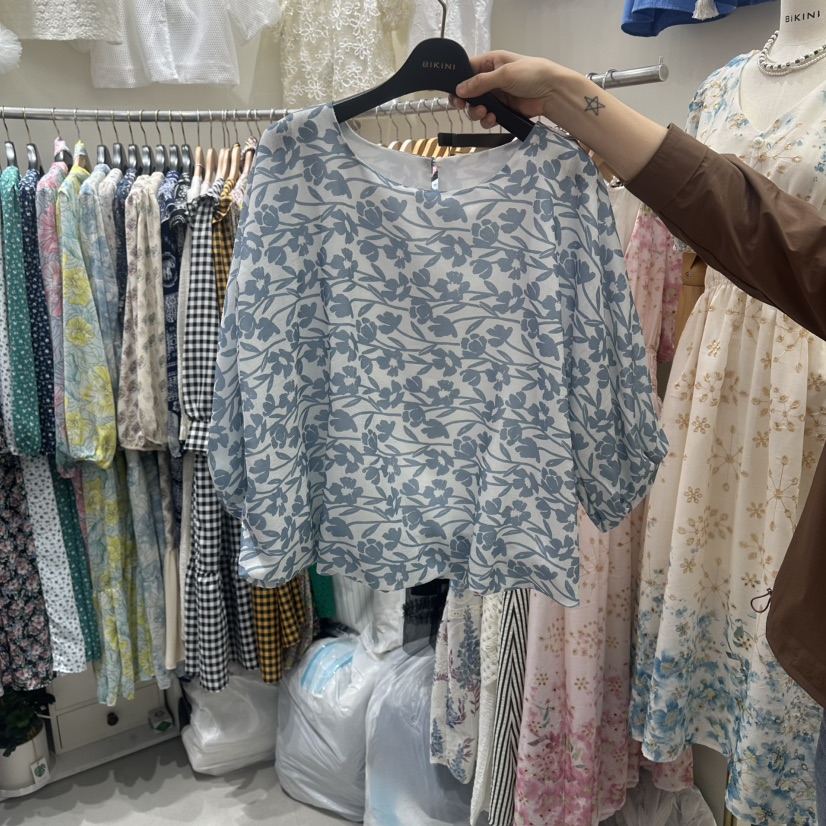 BIKINI韓國直郵女裝新款人氣26春夏休閑襯衫蕾絲衫不含項鏈BIKINI襯衫/蕾絲衫圖色2