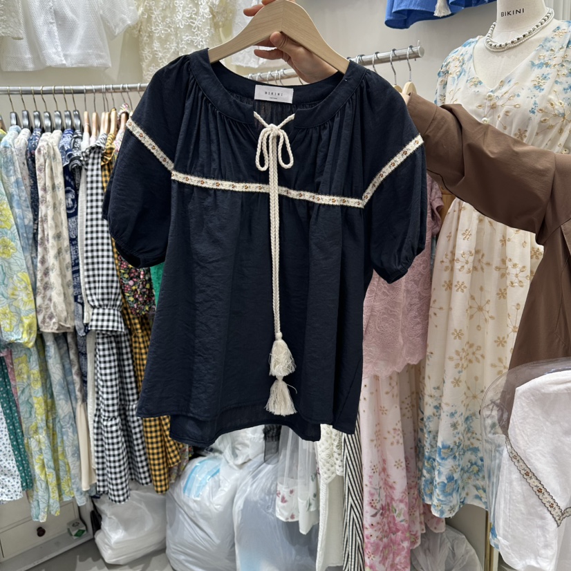 BIKINI東大門實拍女士新款推薦時尚熱賣休閑人氣襯衫蕾絲衫BIKINI襯衫/蕾絲衫圖色3