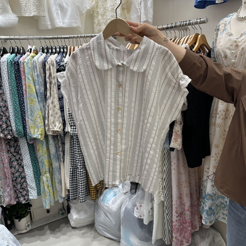 BIKINI韓國代購女士新品真品時尚職業熱賣休閑襯衫蕾絲衫BIKINI襯衫/蕾絲衫圖色1白色