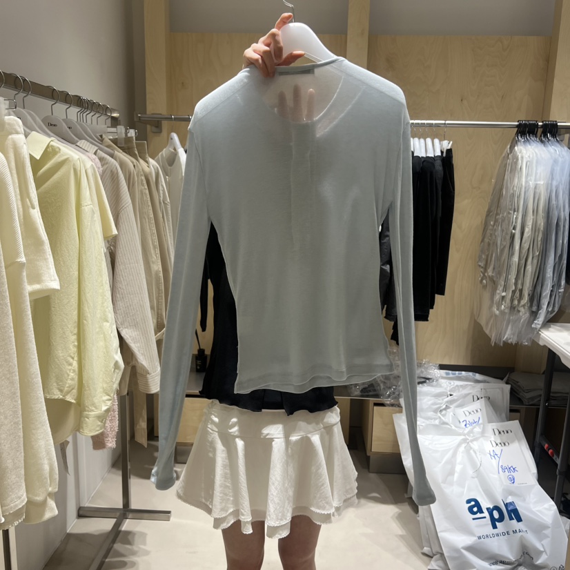 DEUO韓國代購女裝新品推薦休閑26春夏真品時尚職業長袖T恤DEUO長袖T恤